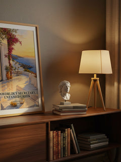 Unworldly Secretary, Untamed Greek watercolour print on bookshelf – Kim Lawrence fan gift