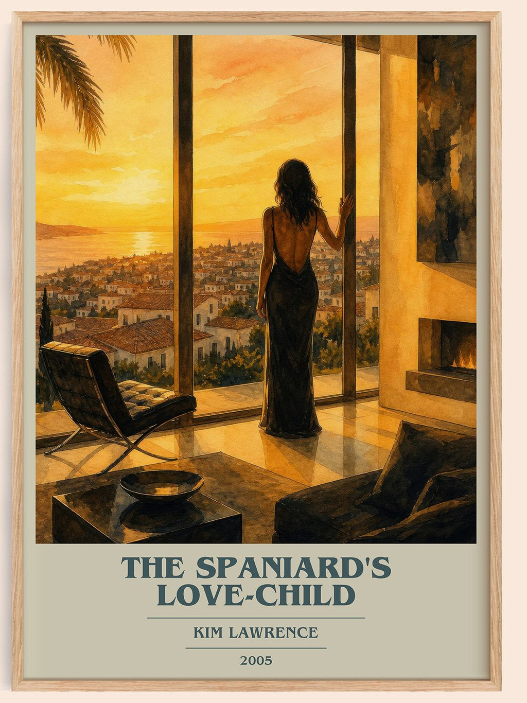 The Spaniard's Love-Child book cover book poster by Kim Lawrence – framed literary art print