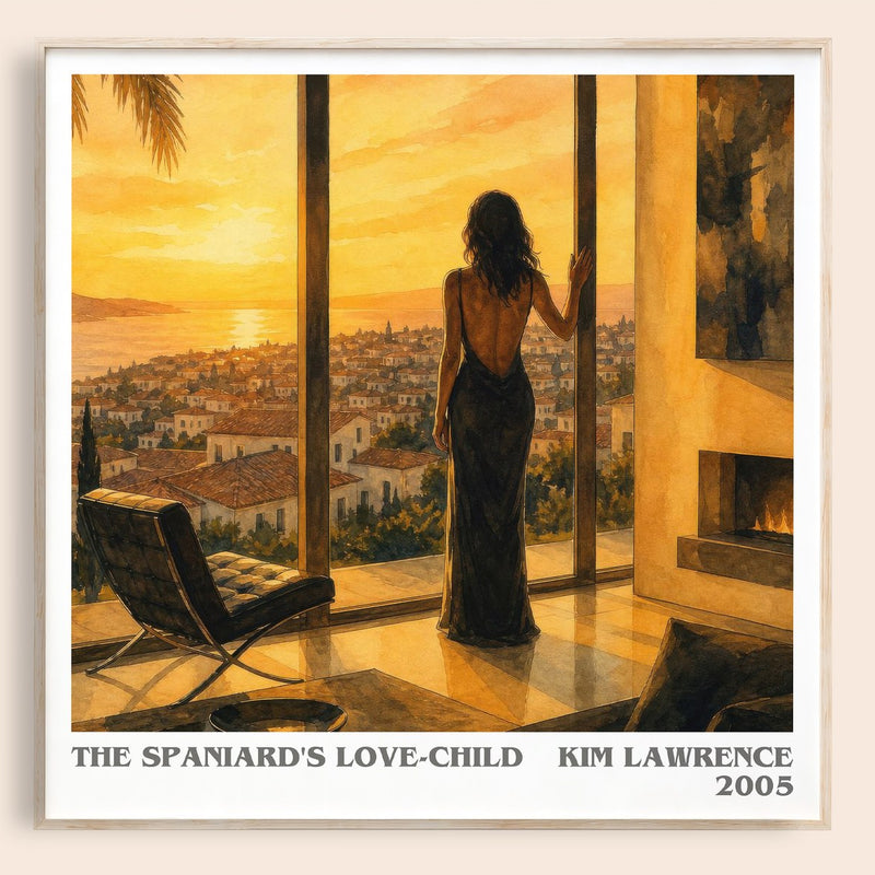 The Spaniard's Love-Child literary book poster by Kim Lawrence – framed literary art print