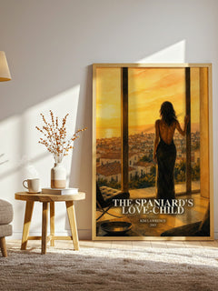 The Spaniard's Love-Child watercolour print in frame leaning in hallway – romance wall art