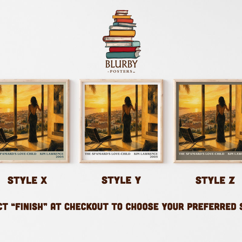The Spaniard's Love-Child literary print in frame leaning in hallway – romance wall art