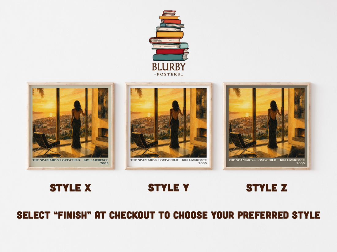 The Spaniard's Love-Child literary print in frame leaning in hallway – romance wall art (mockup)
