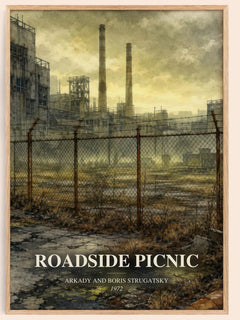 Roadside Picnic watercolour book poster by Arkady and Boris Strugatsky – framed literary art print