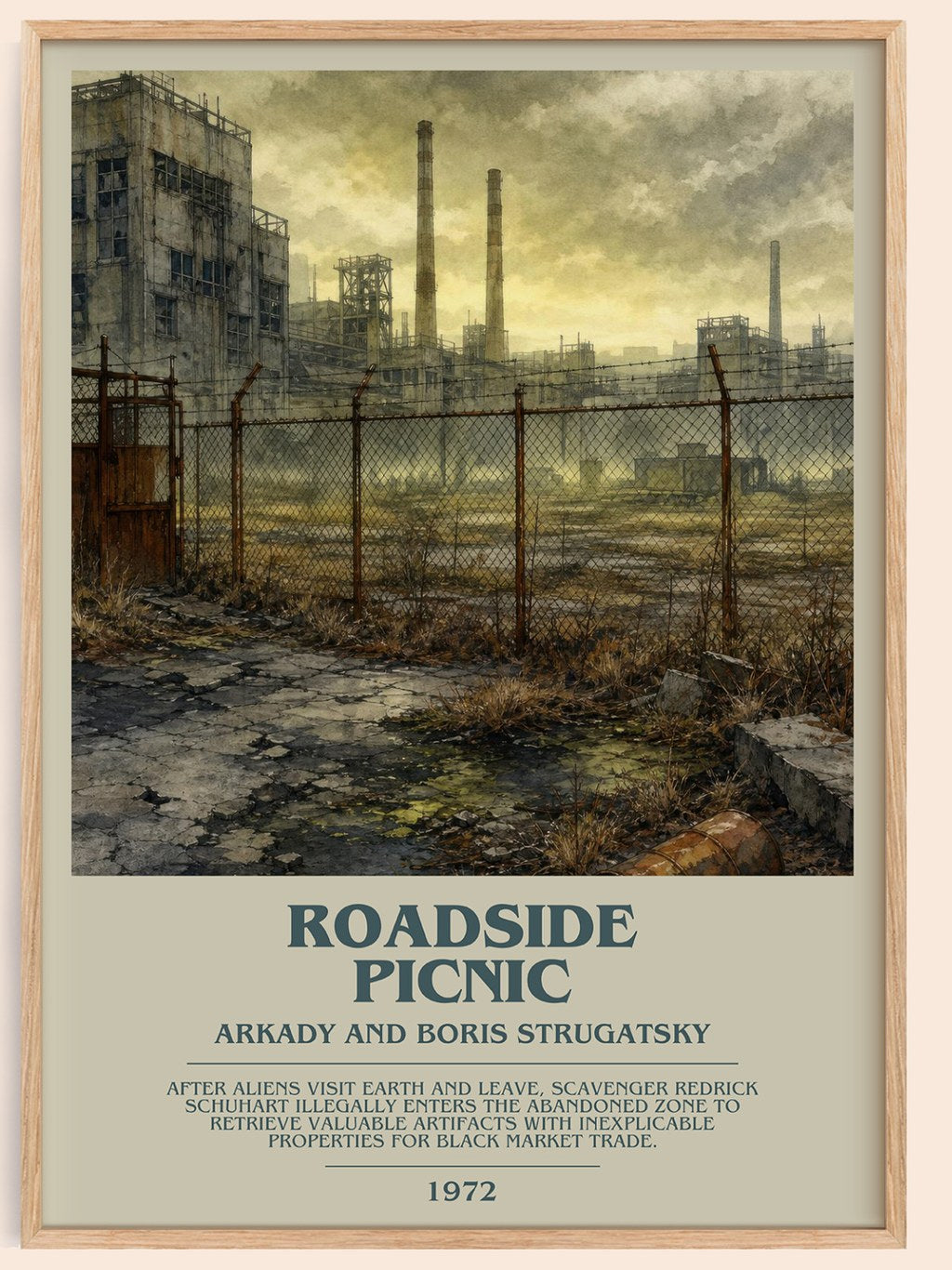 Roadside Picnic bookish book poster by Arkady and Boris Strugatsky – framed literary art print