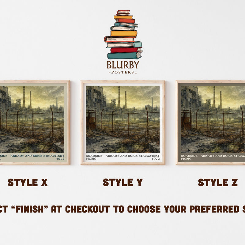 Roadside Picnic literary print in frame leaning in hallway – sci fi wall art