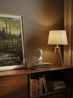 Roadside Picnic watercolour print on bookshelf – Arkady and Boris Strugatsky fan gift