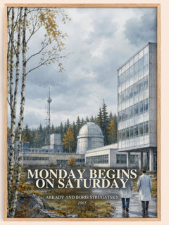Monday Begins on Saturday watercolour book poster by Arkady and Boris Strugatsky – framed literary art print