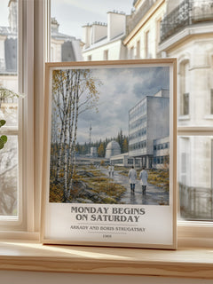 Monday Begins on Saturday book cover poster colour and style options – Arkady and Boris Strugatsky book art