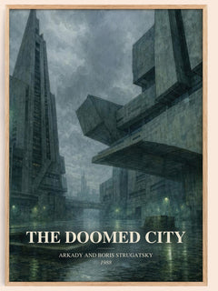 The Doomed City watercolour book poster by Arkady and Boris Strugatsky – framed literary art print