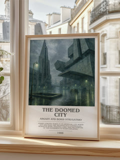 The Doomed City bookish poster colour and style options – Arkady and Boris Strugatsky book art