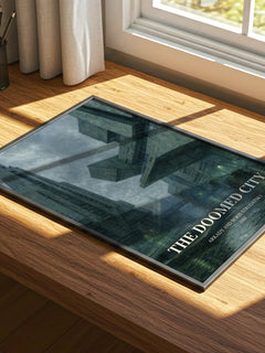 The Doomed City watercolour book poster framed on wall – dystopian wall art