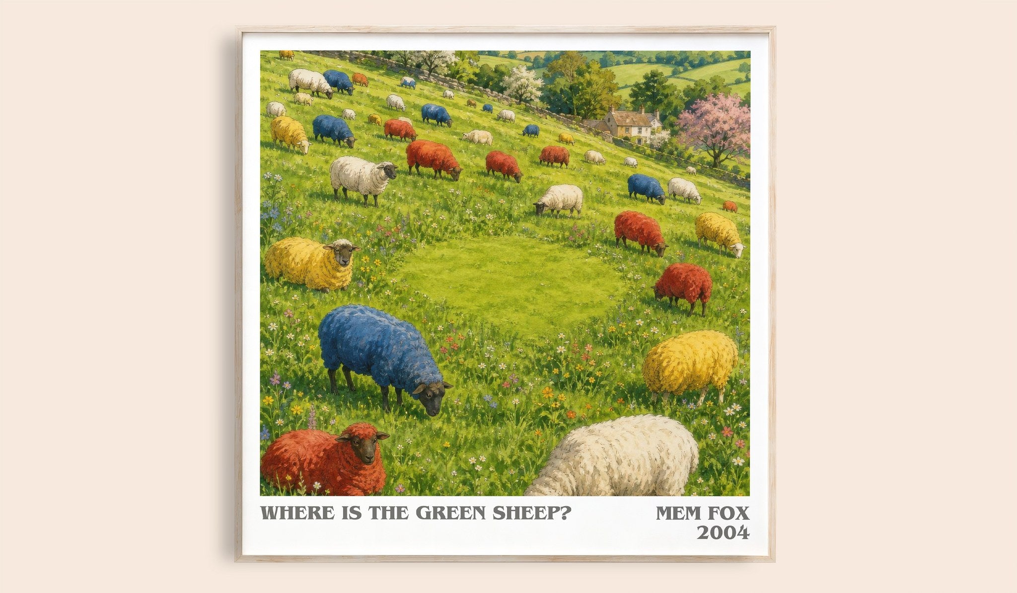 Where is the green sheep? Literary Art Print by Mem Fox