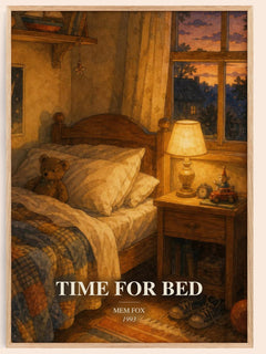 Time for Bed watercolour book poster by Mem Fox – framed literary art print