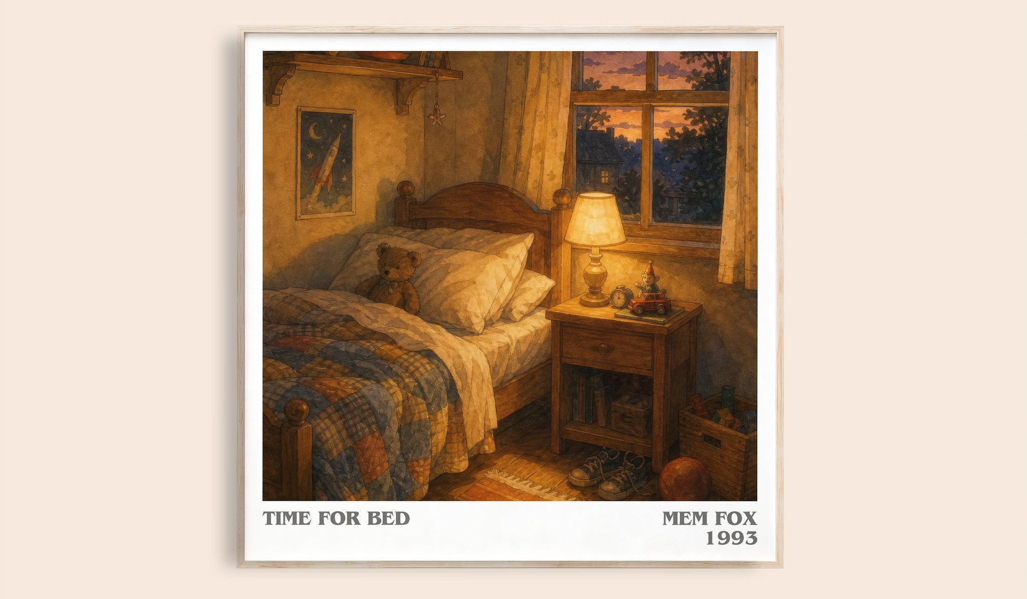 Time for Bed Literary Art Print by Mem Fox