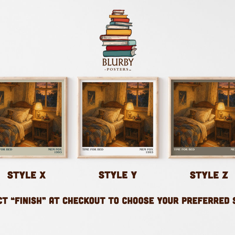 Time for Bed literary print in frame leaning in hallway – childrens wall art