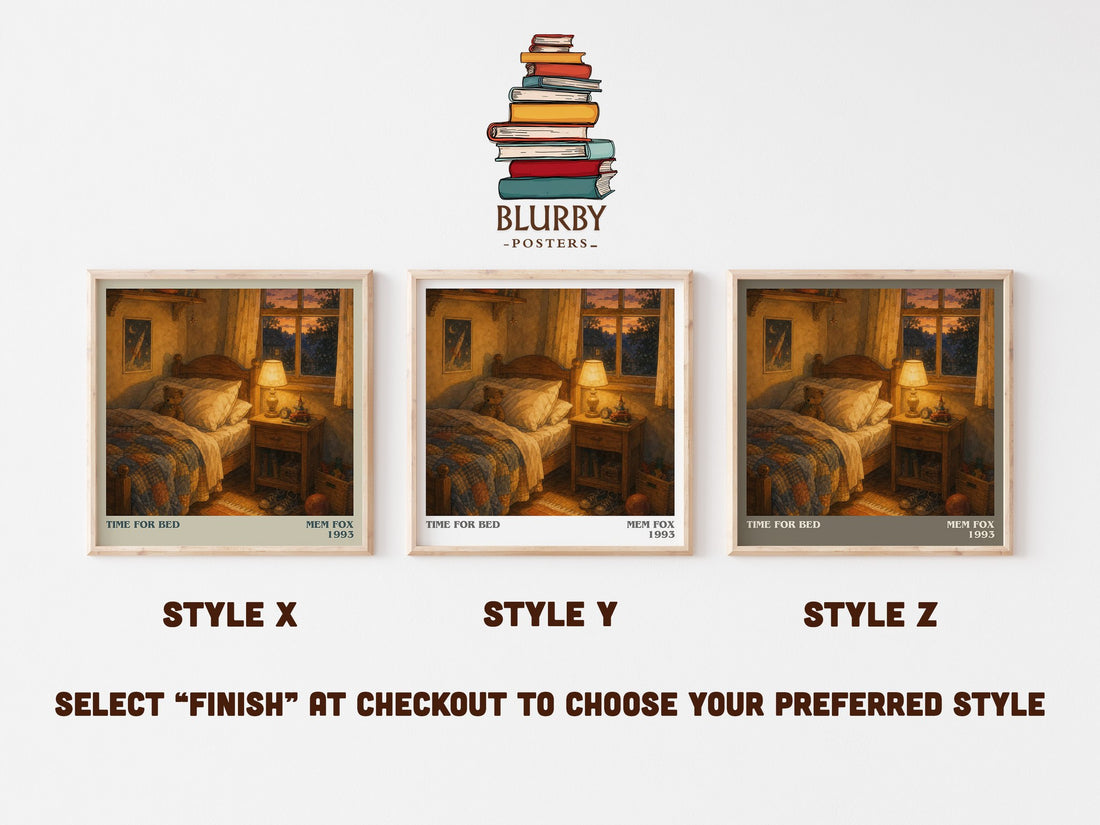 Time for Bed literary print in frame leaning in hallway – childrens wall art (mockup)