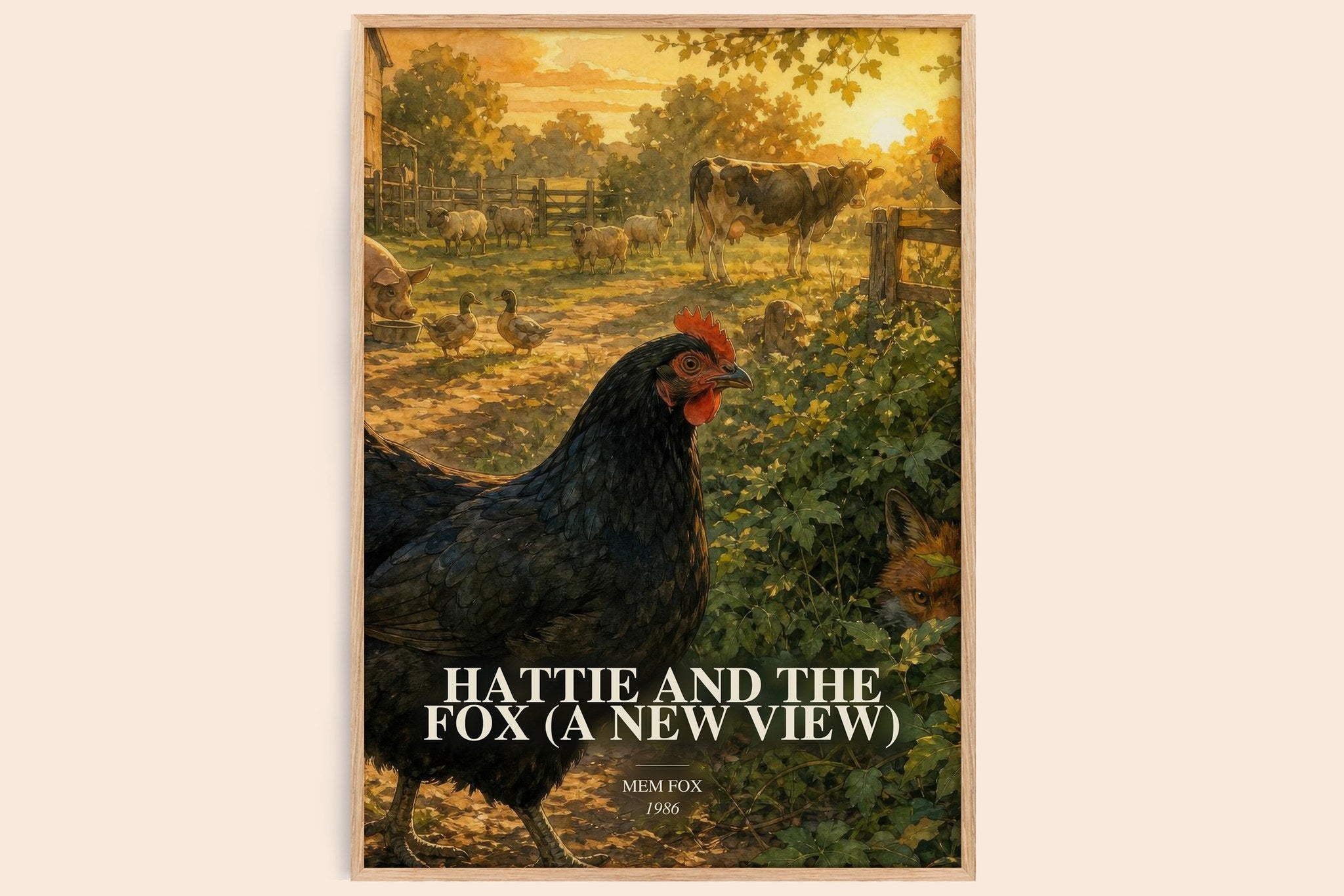 Hattie and the fox (A New View) Book Watercolour Illustration by Mem Fox