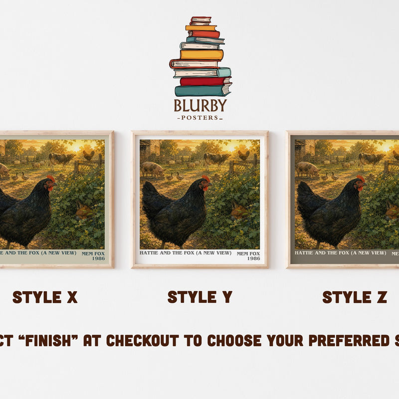 Hattie and the fox (A New View) literary print in frame leaning in hallway – childrens wall art