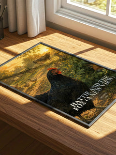 Hattie and the fox (A New View) watercolour book poster framed on wall – childrens wall art