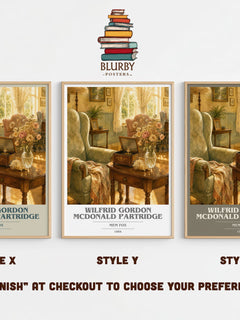 Wilfrid Gordon McDonald Partridge book cover print in frame leaning in hallway – childrens wall art