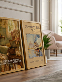 Wilfrid Gordon McDonald Partridge watercolour print framed by window – literary home decor