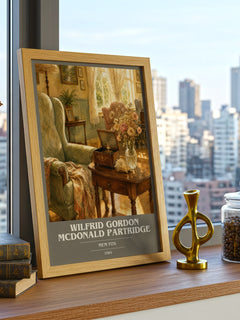 Wilfrid Gordon McDonald Partridge book cover print framed by window – literary home decor