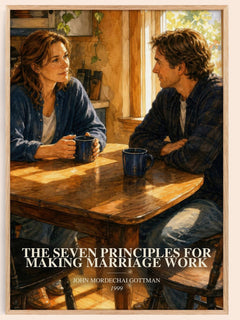 The seven principles for making marriage work watercolour book poster by John Mordechai Gottman – framed literary art print