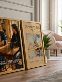The seven principles for making marriage work watercolour print framed by window – literary home decor