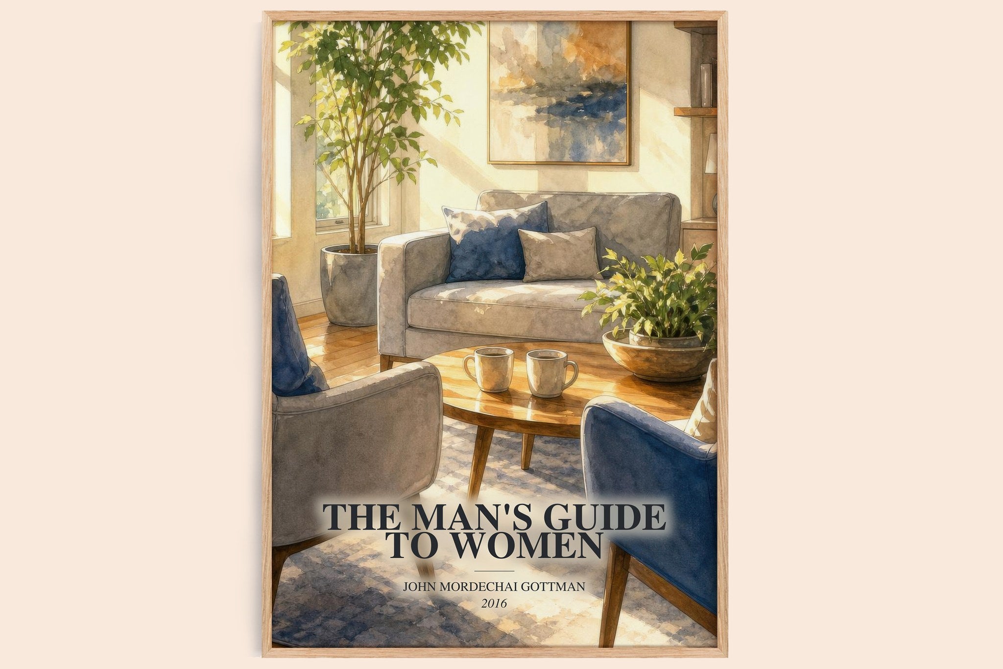 man's guide to women Book Watercolour Illustration by J. Gottman