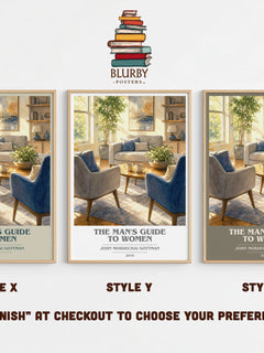 The man's guide to women book cover print in frame leaning in hallway – non fiction wall art