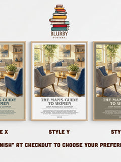 The man's guide to women Bookish Wall Art by John Mordechai Gottman – Style X, Y and Z side by side – choose your finish