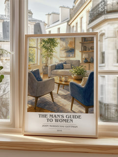 The man's guide to women book cover poster colour and style options – John Mordechai Gottman book art