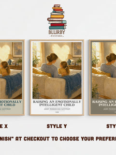 Raising an emotionally intelligent child book cover print in frame leaning in hallway – non fiction wall art