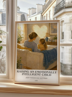 Raising an emotionally intelligent child book cover poster colour and style options – John Mordechai Gottman book art