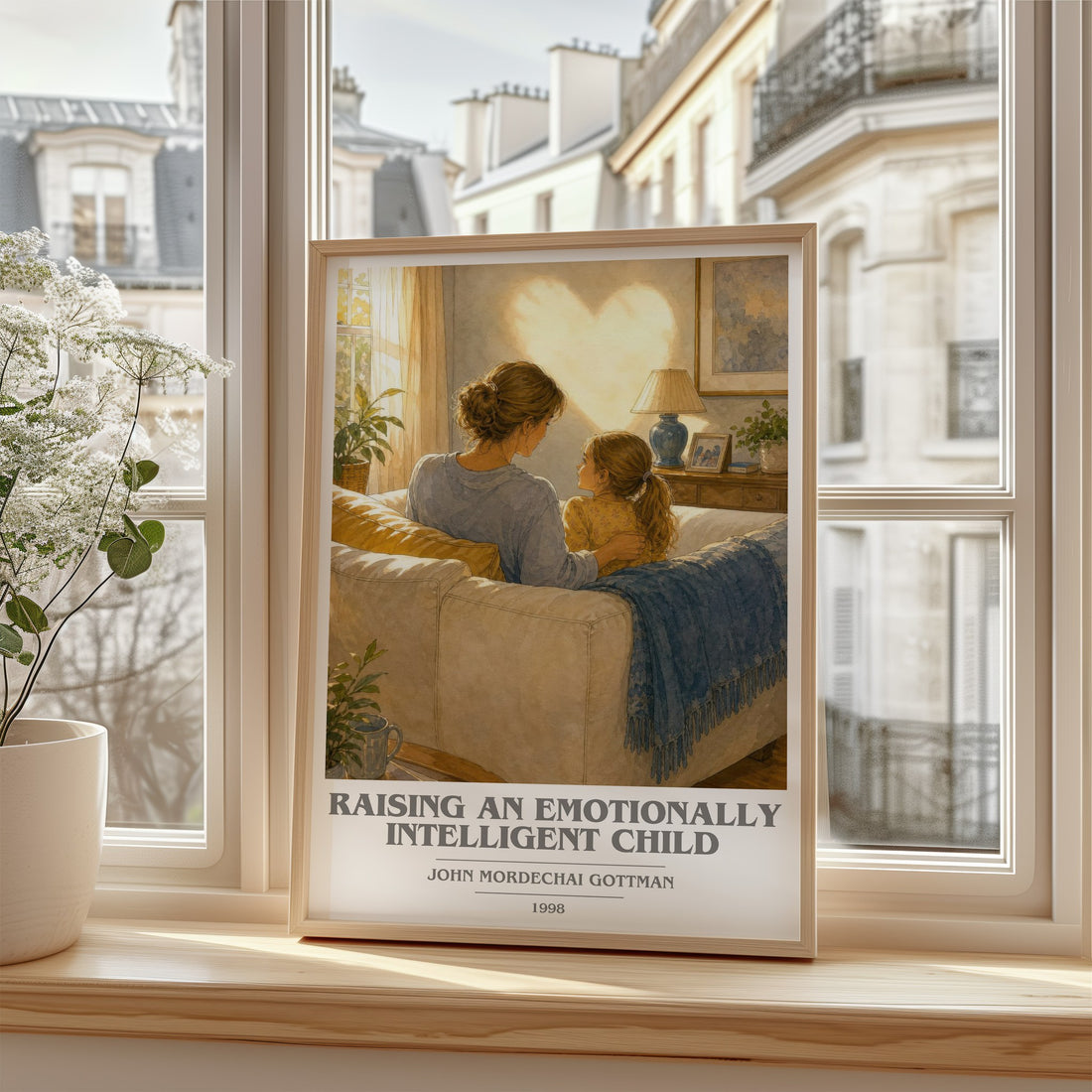 Raising an emotionally intelligent child book cover poster colour and style options – John Mordechai Gottman book art