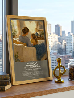Raising an emotionally intelligent child bookish print framed by window – literary home decor