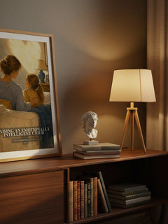 Raising an emotionally intelligent child watercolour print on bookshelf – John Mordechai Gottman fan gift
