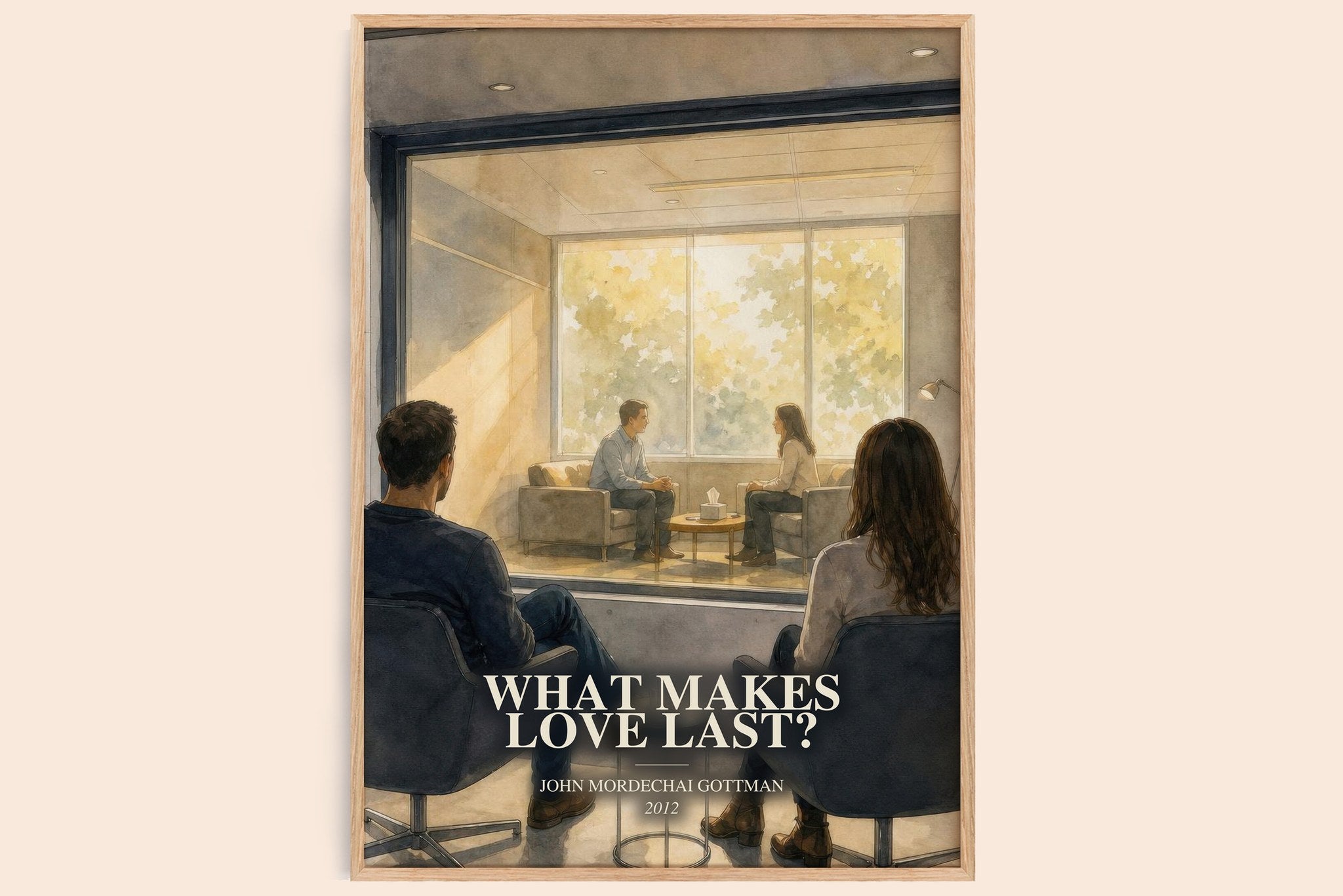 What makes love last? Book Watercolour Illustration by J. Gottman