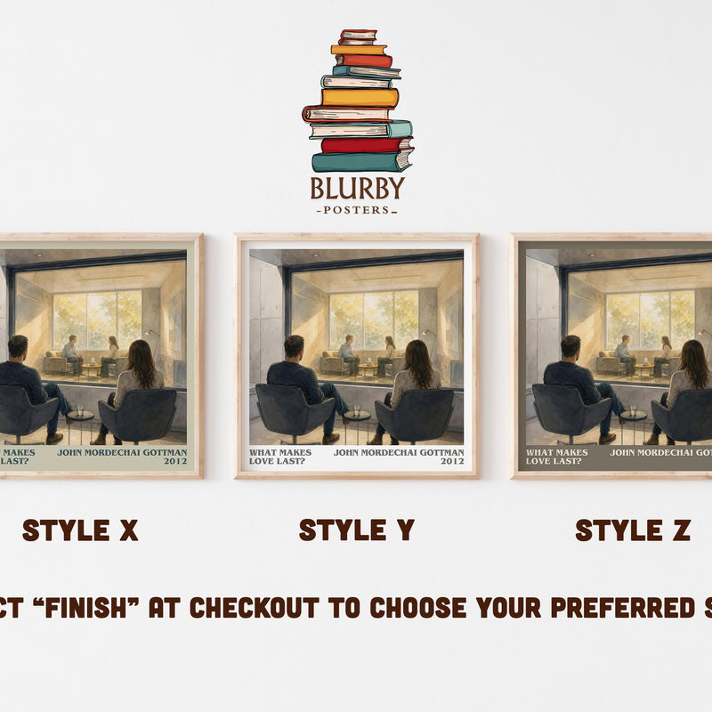What makes love last? literary print in frame leaning in hallway – non fiction wall art