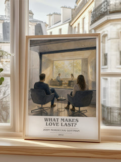 What makes love last? book cover poster colour and style options – John Mordechai Gottman book art