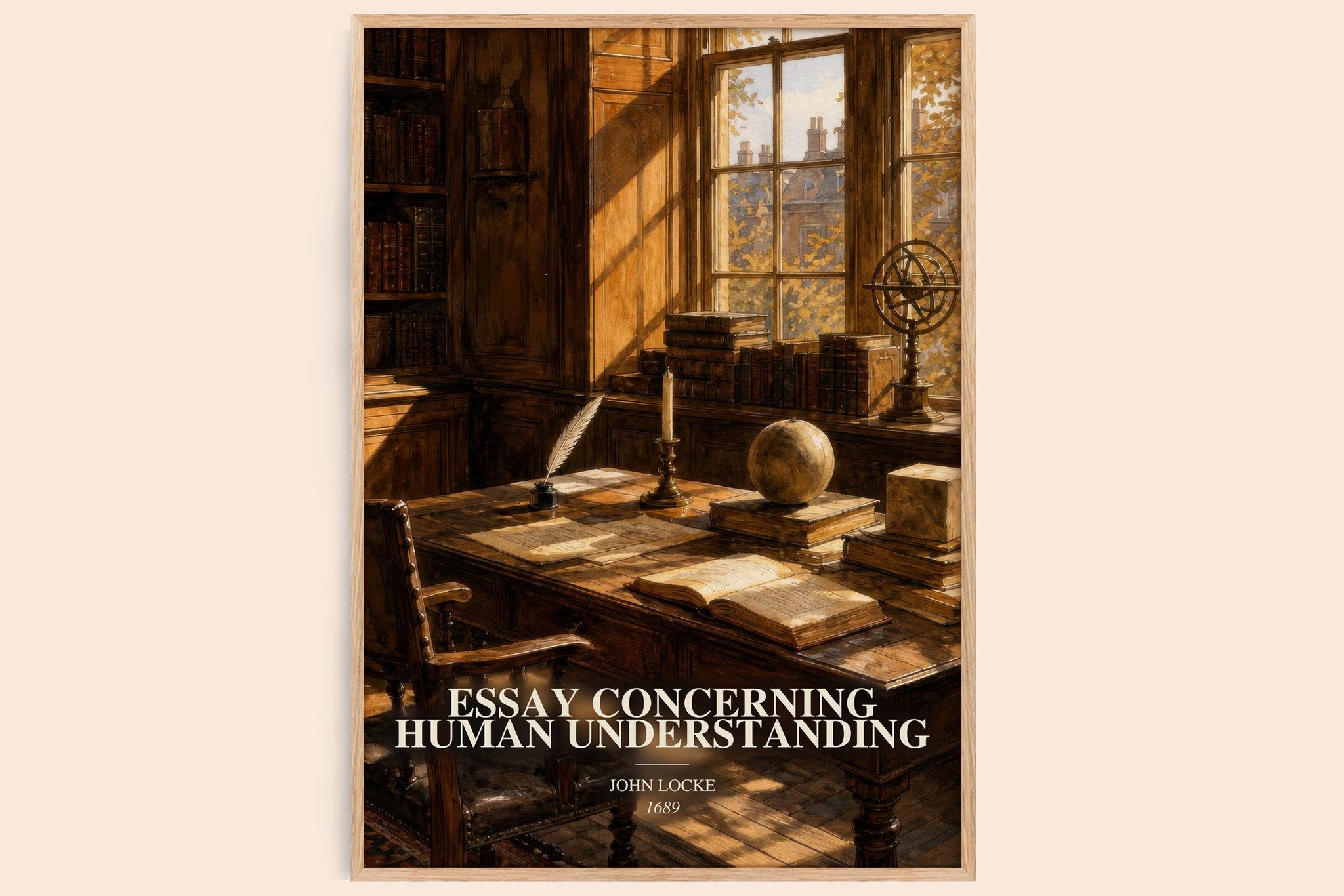 Essay concerning human understanding Book Watercolour Illustration by John Locke