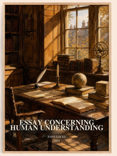 Essay concerning human understanding watercolour book poster by John Locke – framed literary art print