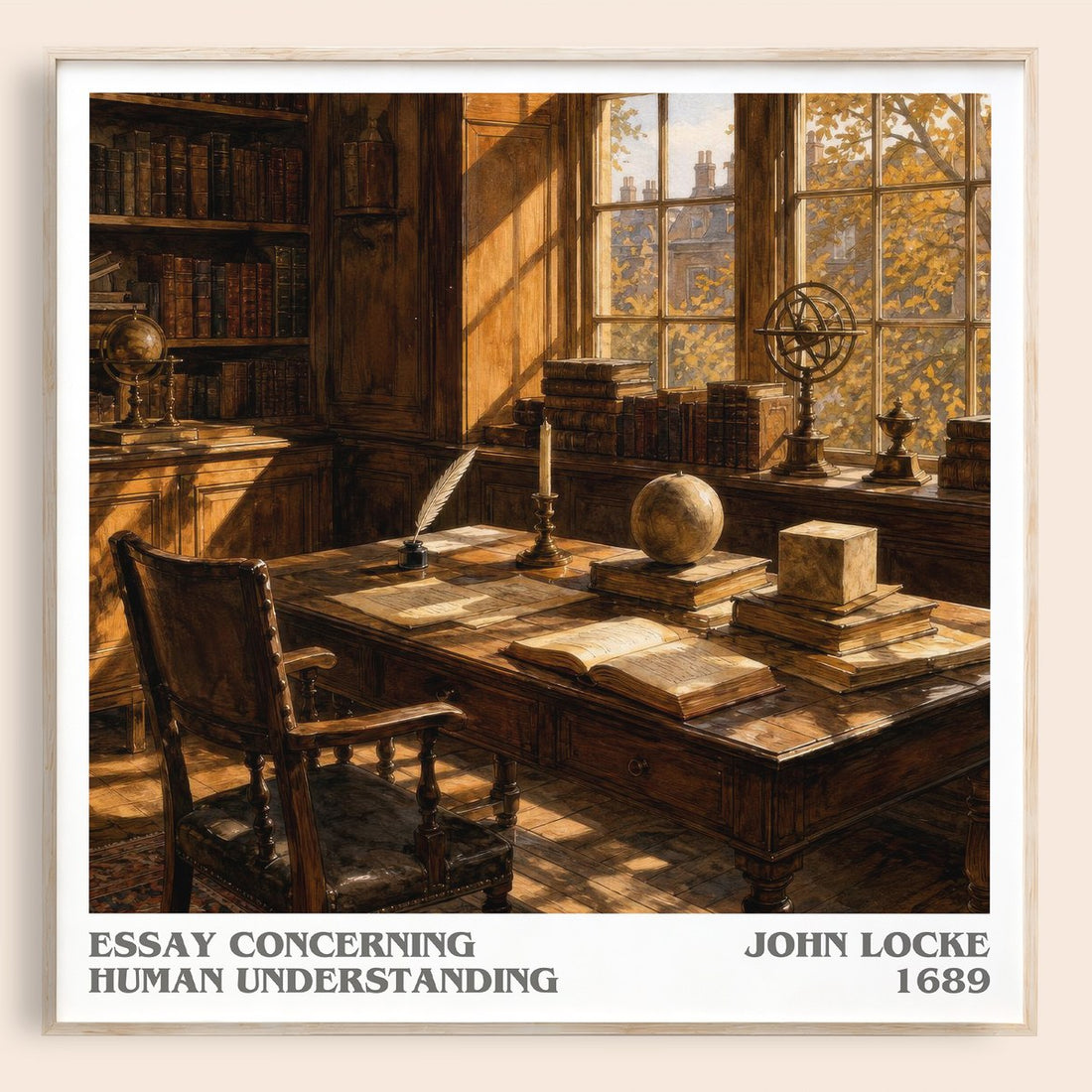 Essay concerning human understanding literary book poster by John Locke – framed literary art print