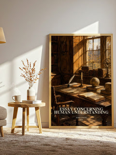 Essay concerning human understanding watercolour print in frame leaning in hallway – philosophy wall art