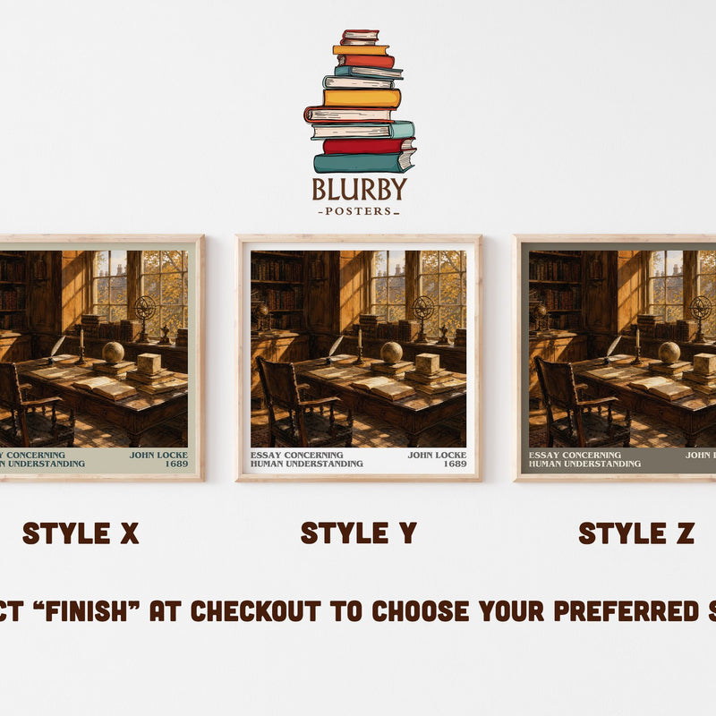 Essay concerning human understanding literary print in frame leaning in hallway – philosophy wall art