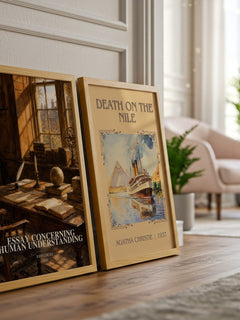 Essay concerning human understanding watercolour print framed by window – literary home decor