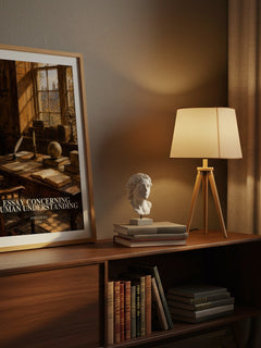 Essay concerning human understanding watercolour print on bookshelf – John Locke fan gift