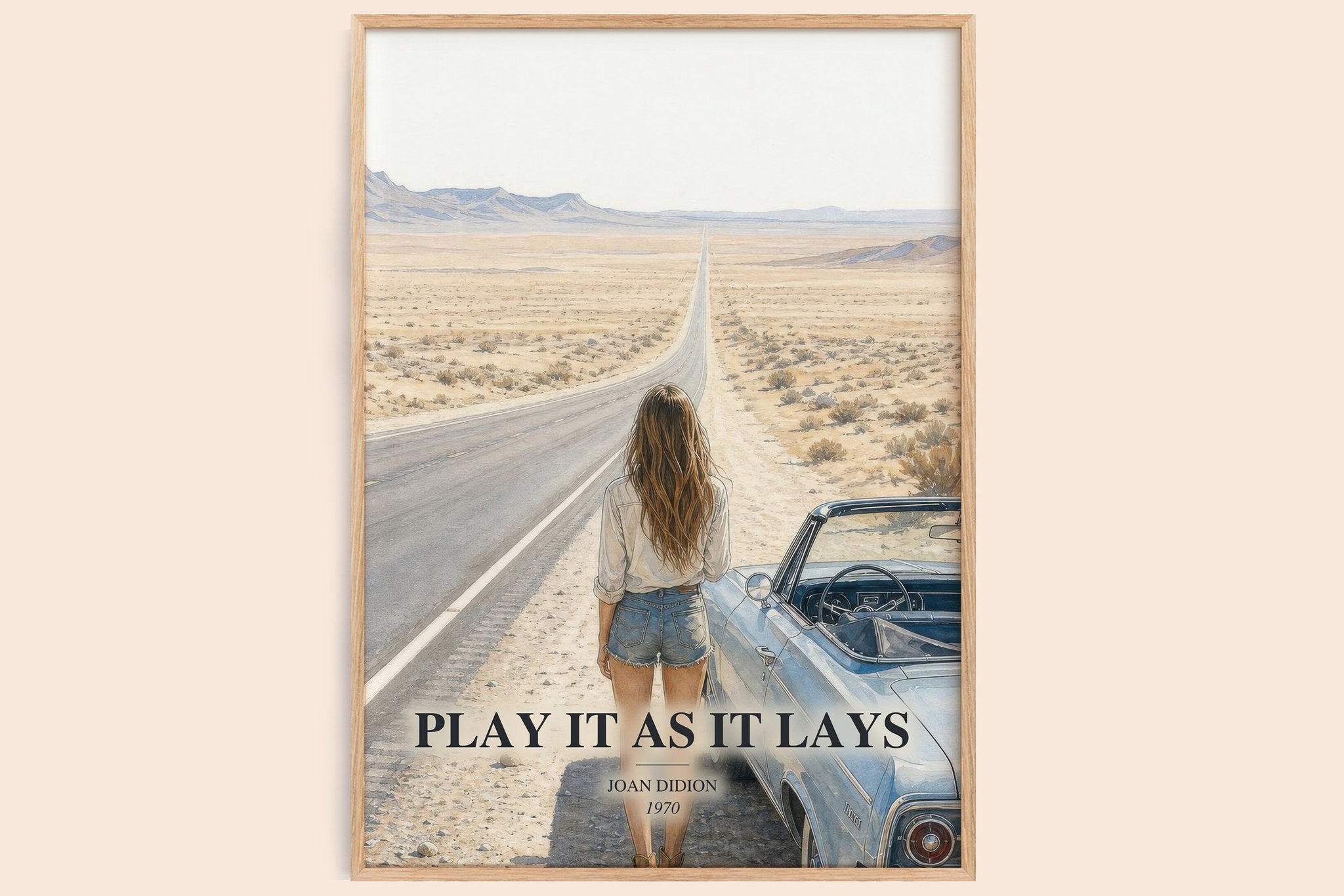 Play It as It Lays Book Watercolour Illustration by Joan Didion