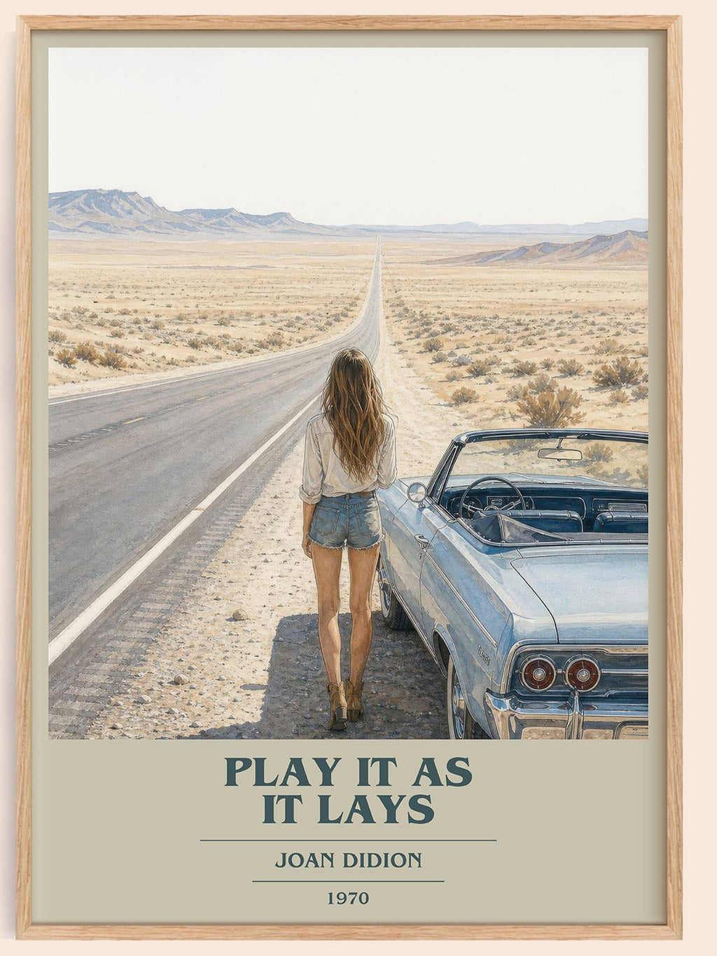 Play It as It Lays book cover book poster by Joan Didion – framed literary art print