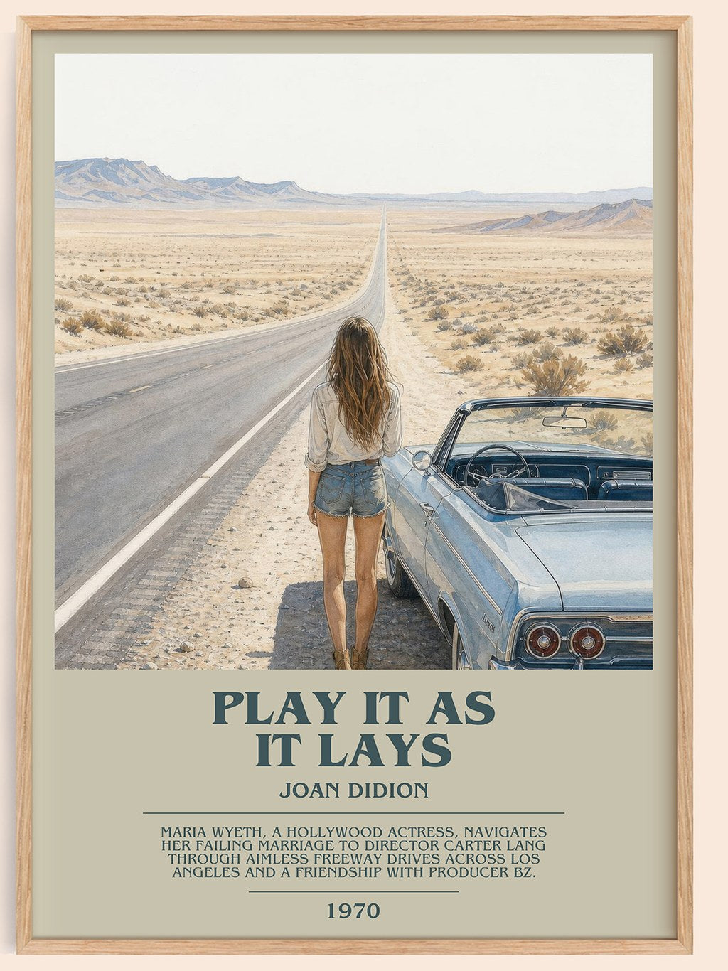 Play It as It Lays bookish book poster by Joan Didion – framed literary art print